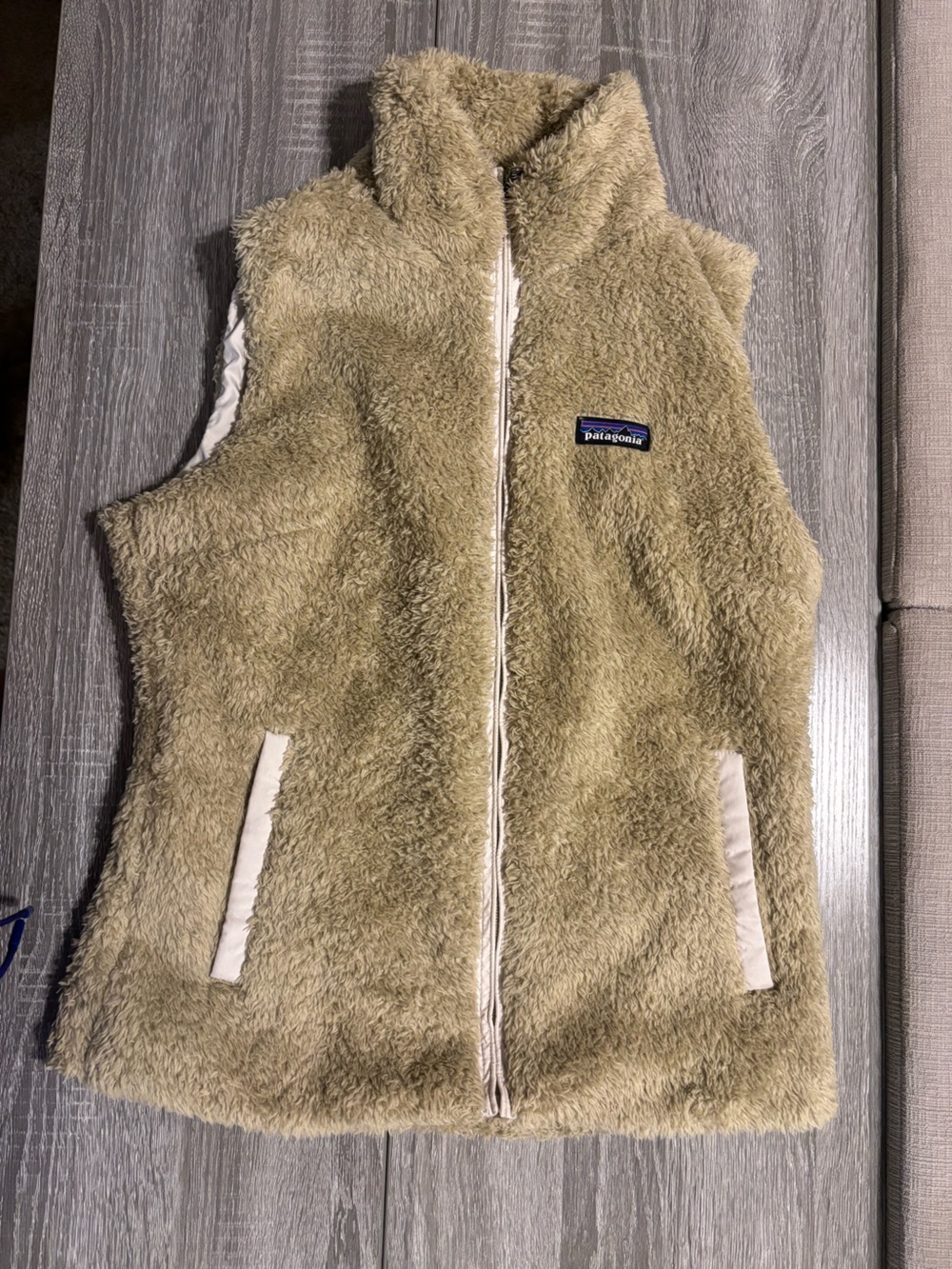 Patagonia Women’s Tan Sherpa Fleece Vest
